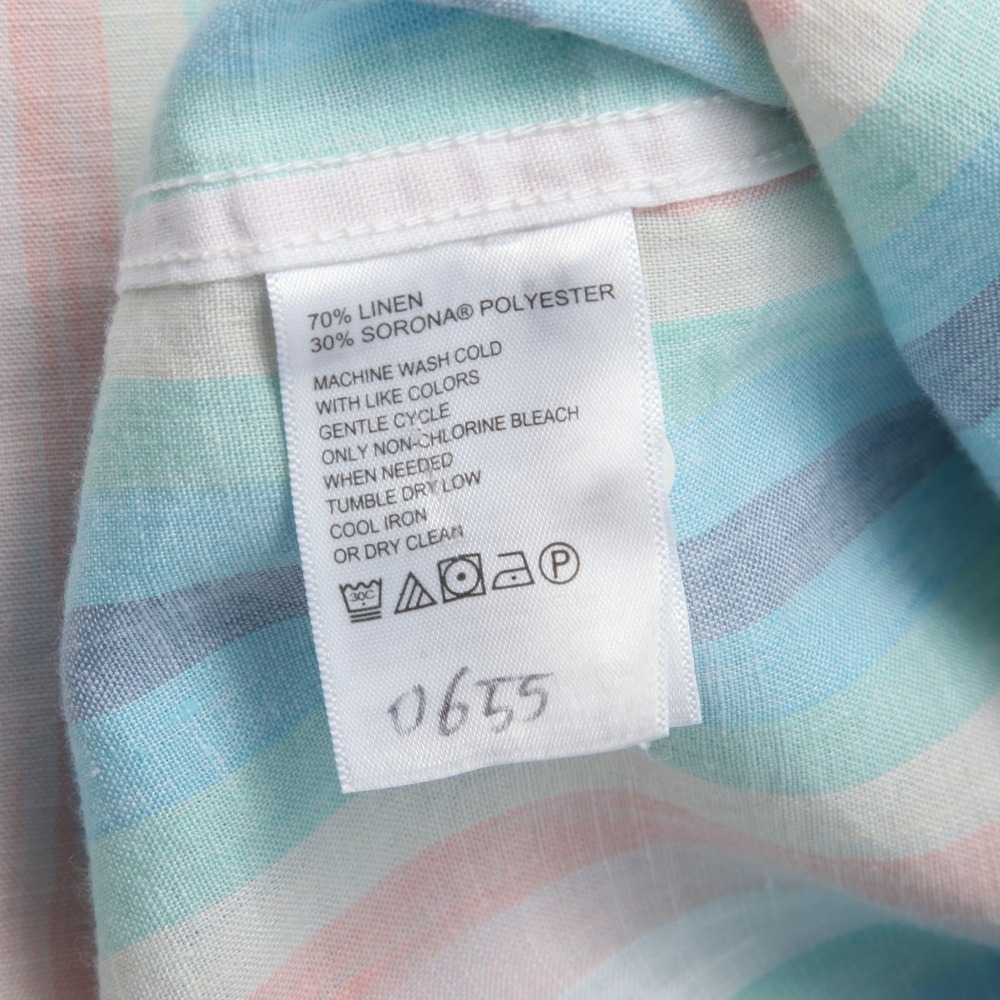 Tommy Bahama Men's XL Casual Button-Down Shirt Striped Linen Blend Pastel - Picture 5 of 11